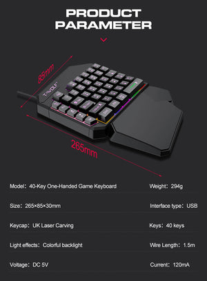 Single Hand Mouse Keyboard Suit UrShope