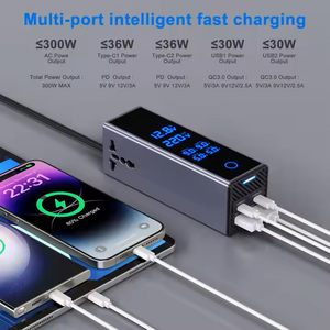 300W DC-AC Inverter 220V to 12V Car Charger Adapter with LCD Display UrShope