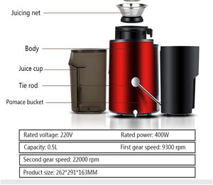 Home Multifunction Juicer Machine Fruit Vegetable Original Juice Double Cutter Head Stainless Steel Portable Fruit Juicers UrShope