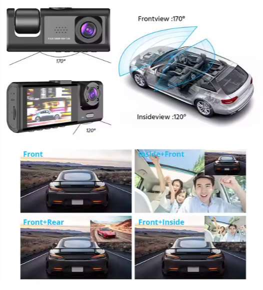 Triple Way Car Video Recorder UrShope