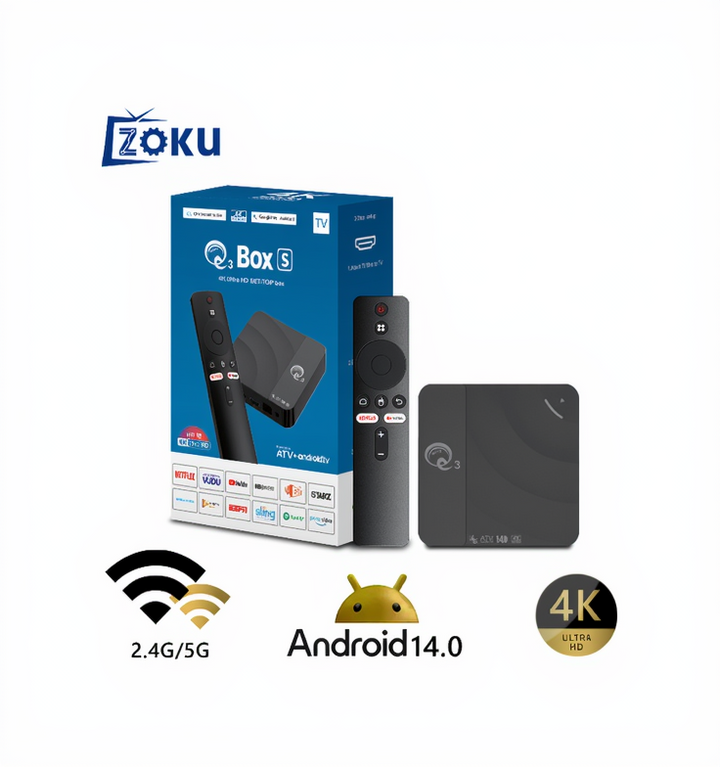 Q3 Box S Smart Android TV Box 2GB 16GB Android 14 UrShope