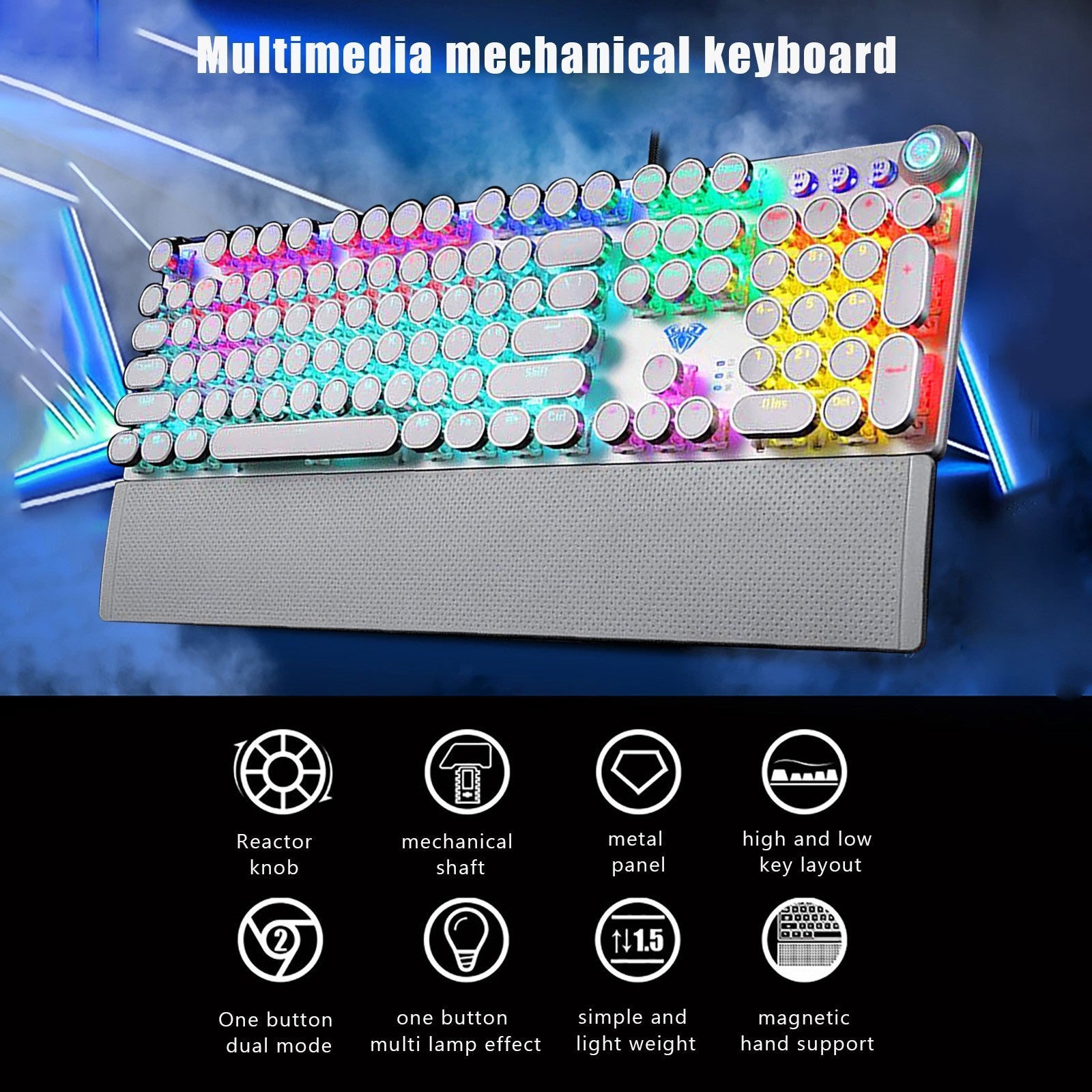 Punk Green Axis Notebook Computer Wired Gaming Keyboard UrShope